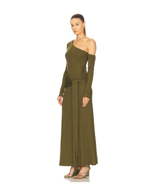 Seven Wonders Green Bianca One Shoulder Maxi Dress