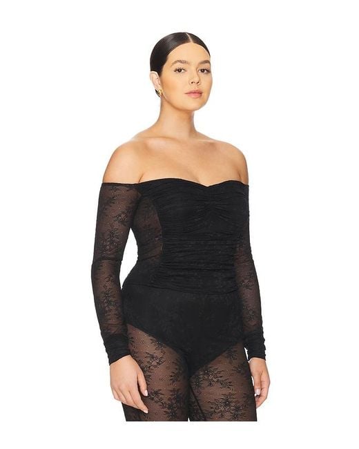 AFRM Black Odilla Lace Combo Top