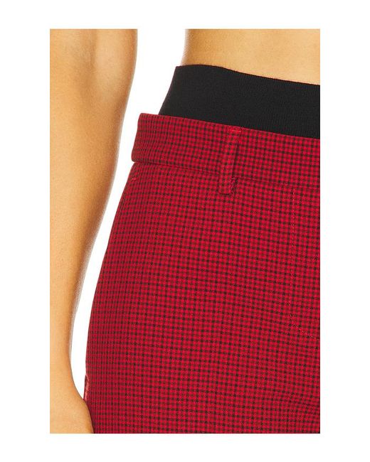 MSGM Red Techno Micro Check Pant