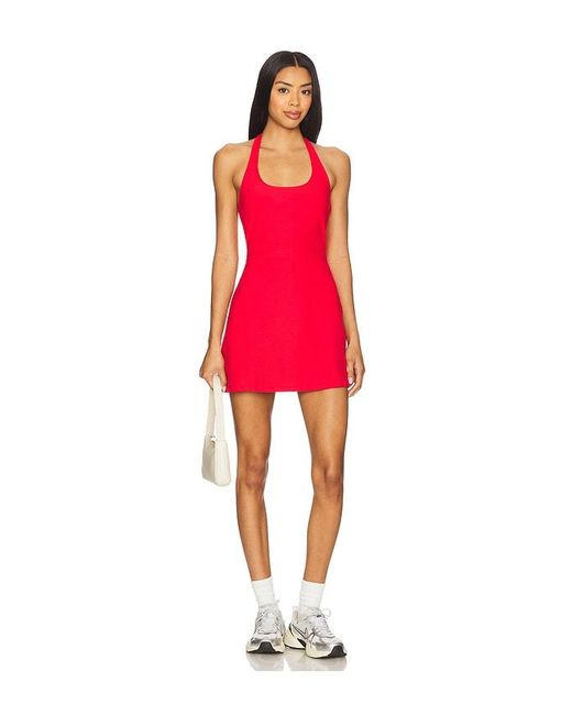 Beyond Yoga Red Spacedye Active Halter Dress