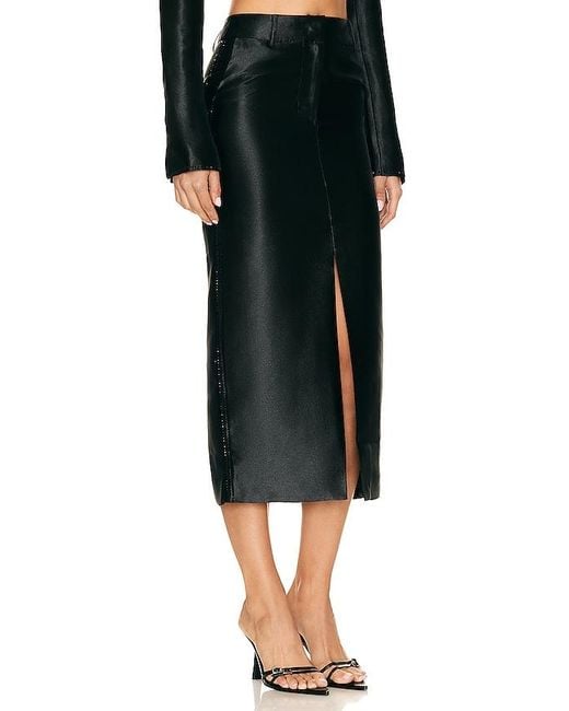 ROTATE BIRGER CHRISTENSEN Black Embellished Midii Skirt