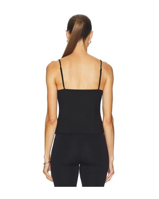 Rag & Bone Black Irina Ponte Squareneck Button Tank
