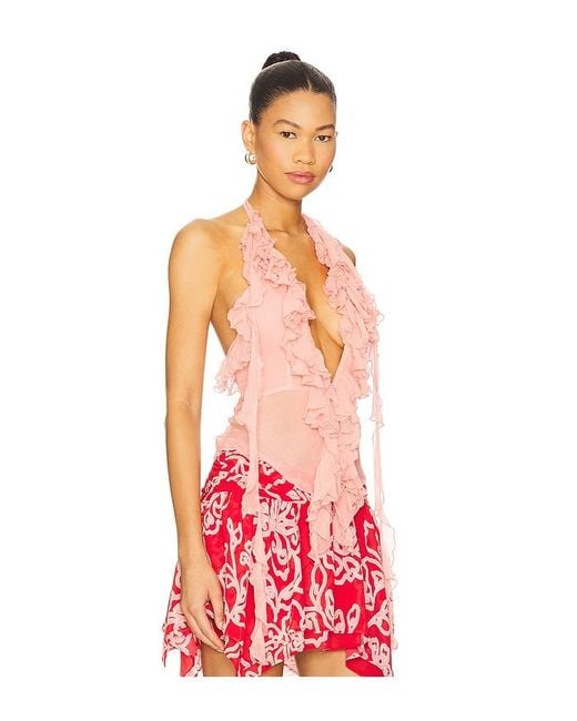 Lovers + Friends Red Ila Sheer Top