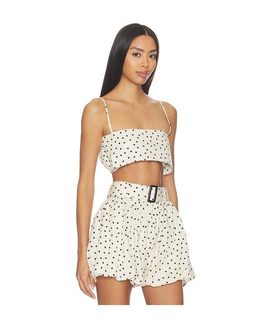 Matthew Bruch White Structured Bandeau Crop Top