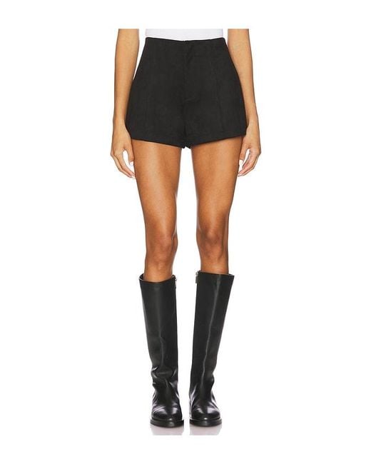 Elodie the Label Black Elodie Hayes Faux Suede Shorts