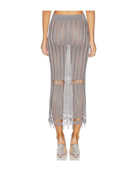Lovers + Friends Francie Metallic Knit Maxi Skirt