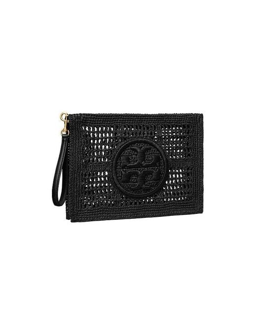 Tory Burch Black Ella Crochet Pouch