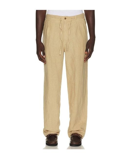 Polo Ralph Lauren Natural Linen Pleated Lateaf Easy Pant for men