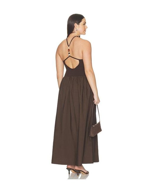 L'academie Brown 'Academie Jinjara Beaded Halter Dress