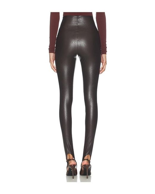 Commando Black Faux Leather Stirrup Legging