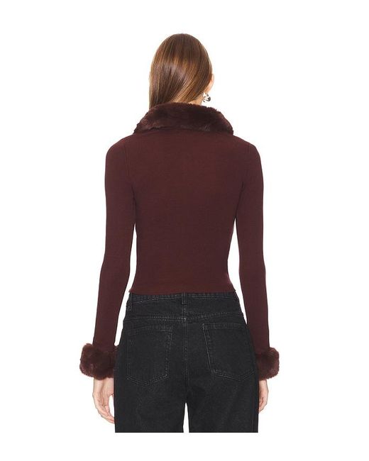 MORE TO COME Red Viscose-Blend Knit Zip Cardigan