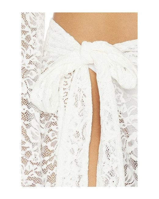 Away That Day White X Gigi & Flores Lace Skirt