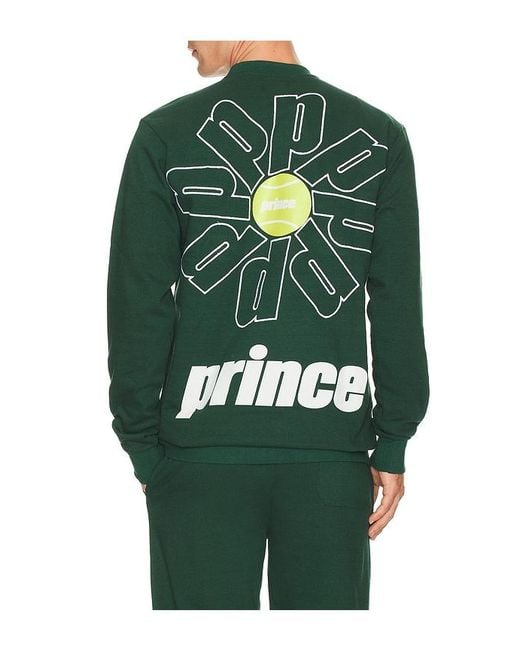 Prince Tennis Green Fleece Crew Neck Sweatshirt for men