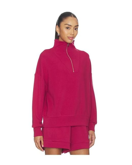 Varley Pink Hawley Half Zip Sweater