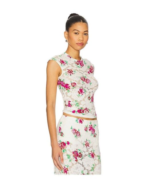 AFRM White Nina Crochet Lace Top