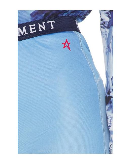 Perfect Moment Blue Printed Base Layer Leggings