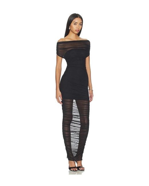 SER.O.YA Black Noel Mesh Midi Dress