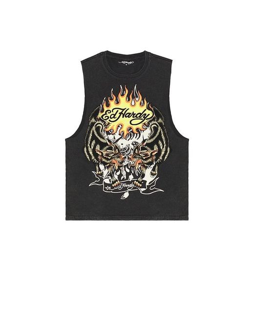 Ed Hardy Multicolor Wolves Cut Off Tee for men