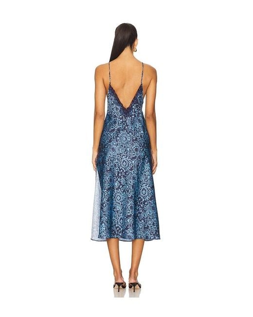 Free People Blue Someone Like You Midi Slip Dress