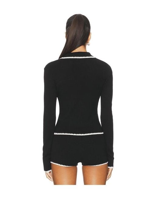 Lovers + Friends Black Lillie Polo Cardigan