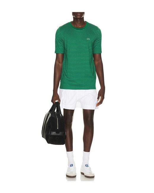 Lacoste Green Runway Striped Jersey T-Shirt for men