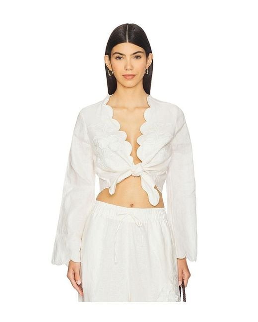 Agua Bendita White Bluse Solei