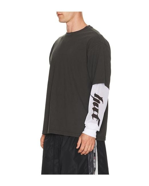 Huf Black Leon Long Sleeve Double Layer Top for men