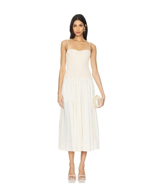 LPA White Stacci Midi Dress