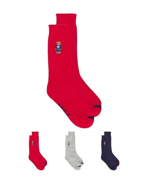 Polo Ralph Lauren Red Three Bear Socks Gift Box for men