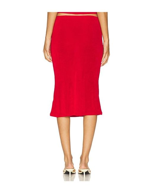 GUIZIO Red Selene Midi Skirt