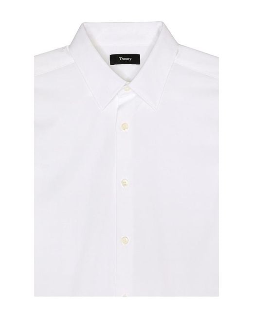 Theory White Sylvain Structure Knit Shirt for men
