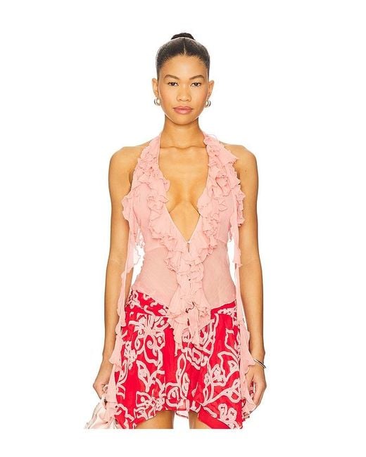 Lovers + Friends Red Ila Sheer Top