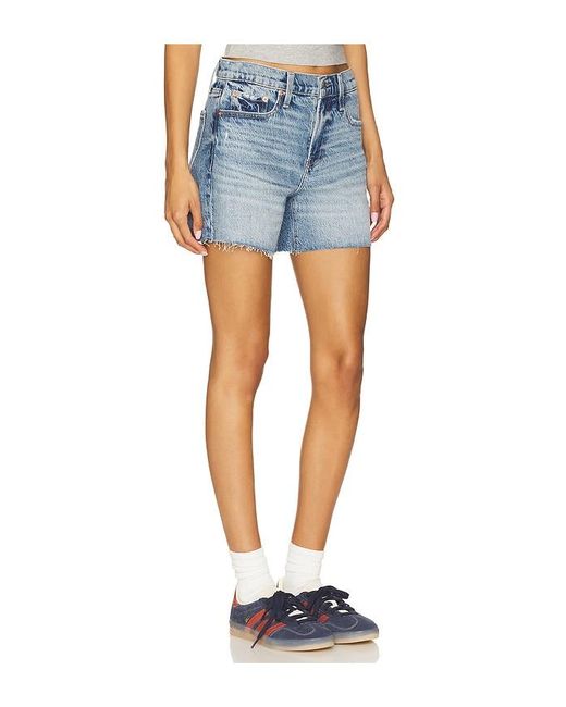 Pistola Blue Kennedy Relaxed Mid Rise Cut Off Short Shorts
