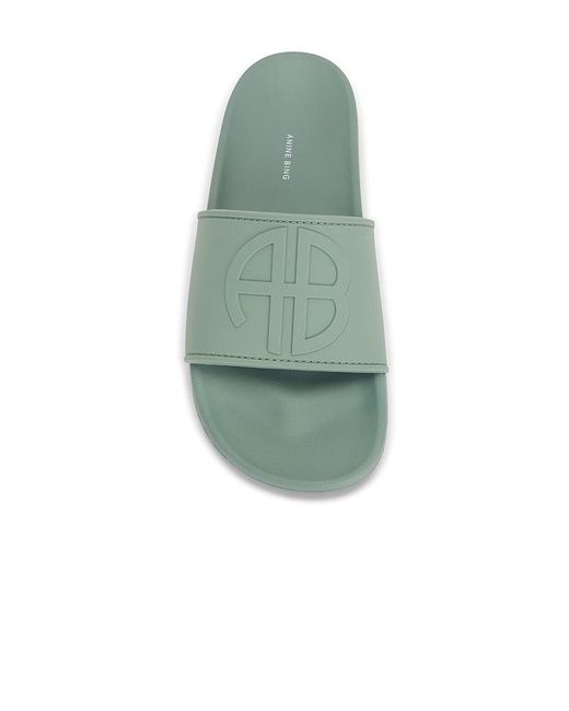 Anine Bing Green Isla Slides