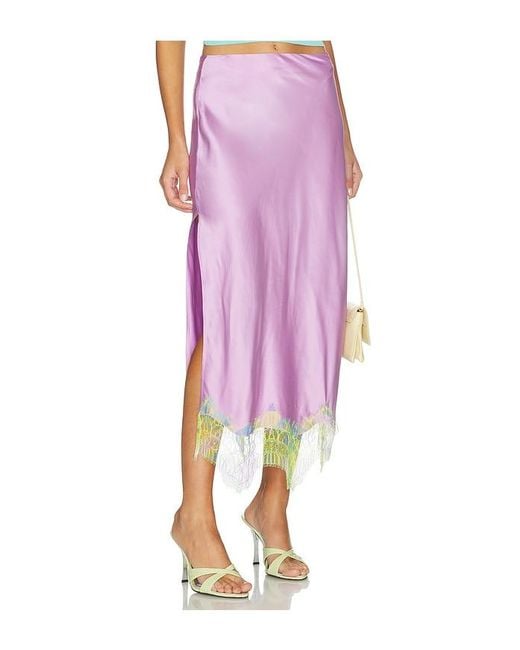 Donde Esteban Pink Lila Salpicon Long Skirt