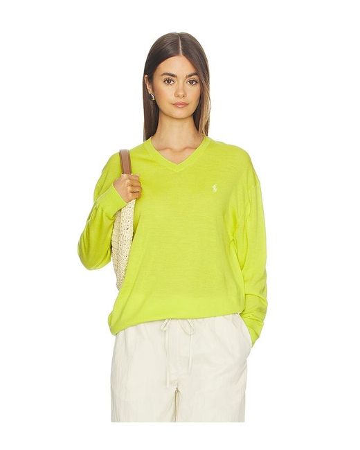 Polo Ralph Lauren Yellow Merino V Neck Sweater