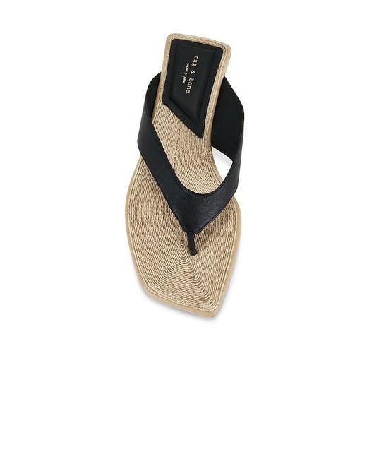 Rag & Bone Black Jo Thong Wedge Sandal
