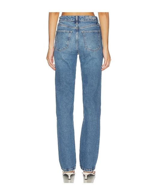 FAVORITE DAUGHTER Blue The Jen Mid Rise Slim Straight Jean