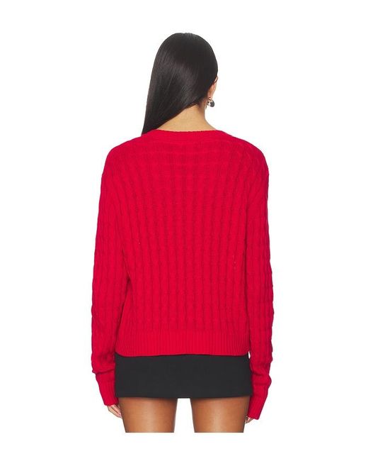 Frankie's Bikinis Red Prince Cable Knit Sweater