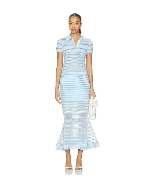 Jonathan Simkhai Blue Paxton Knit Polo