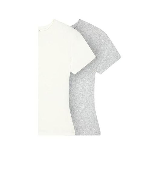 Skims White Cotton Jersey 2 Pack T-Shirt