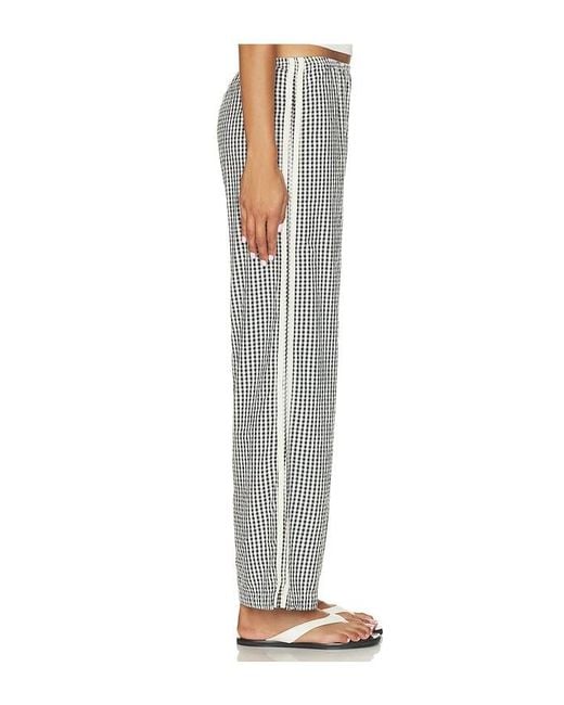 DONNI. Gray The Cotton Gingham Stripe Crop Pant