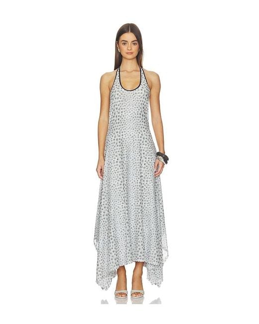 Kate Barton White Halterneck Handkerchief Dress