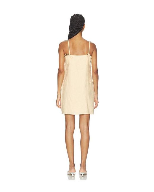 Sanctuary Natural Hideaway Linen Tie Strap Dress