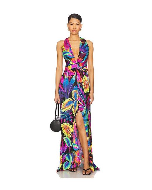 Luli Fama White Neon Nights Maxi Dress
