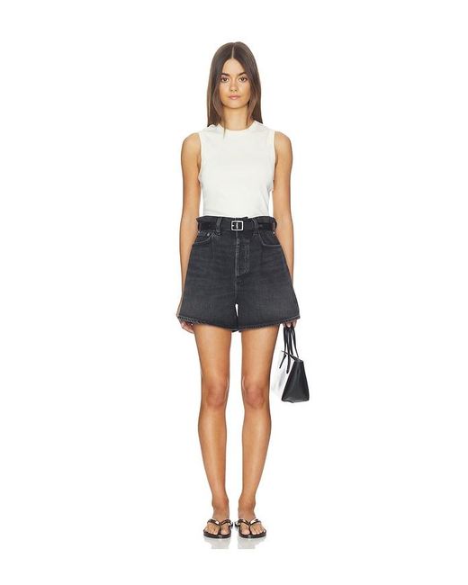 Agolde Black Lyonne Cinched Waist Shorts
