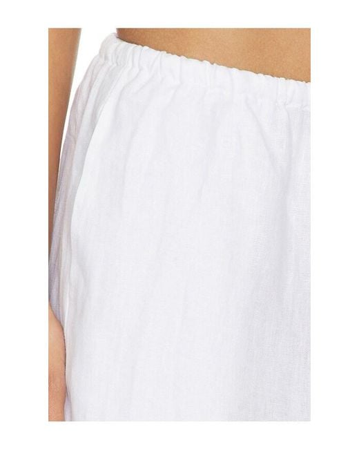 PERFECTWHITETEE White Lorana Linen Drawstring Pant