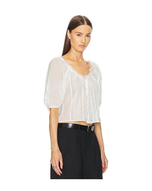 Helsa White Voile Peasant Blouse
