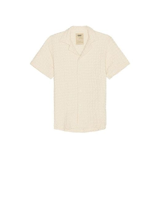 Oas White Ecru Cuba Waffle Shirt for men