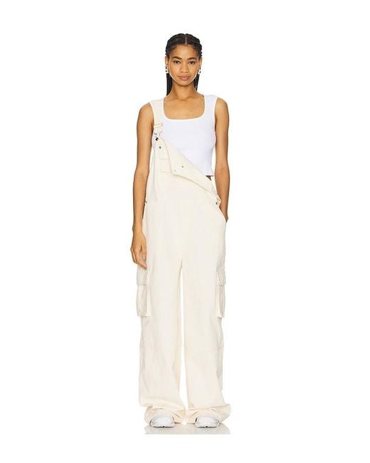 Lovers + Friends White Birdie Overalls Jumpsuit